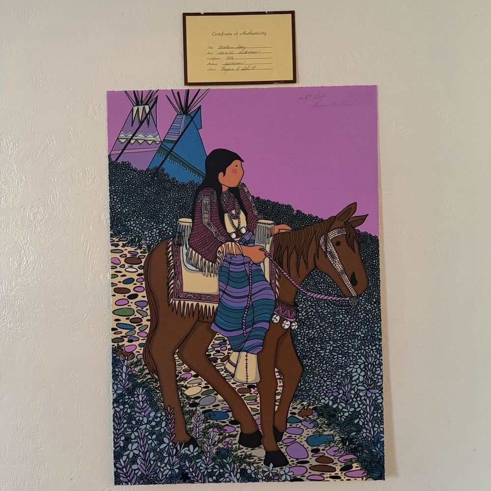 Virginia Stroud Serigraph Print Montana Spring Unframed Signed COA 30x20.5” Read